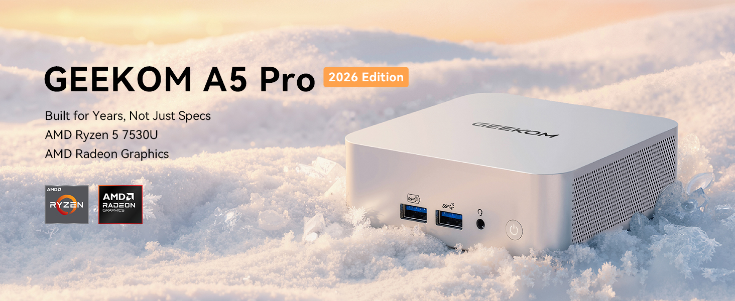 GEEKOM A5 Pro 2026 Edition / 16GB＋1TB GEEKOM A5 Pro 2026 Edition Mini PC AMD Ryzen 5 7530U – GEEKOM UK